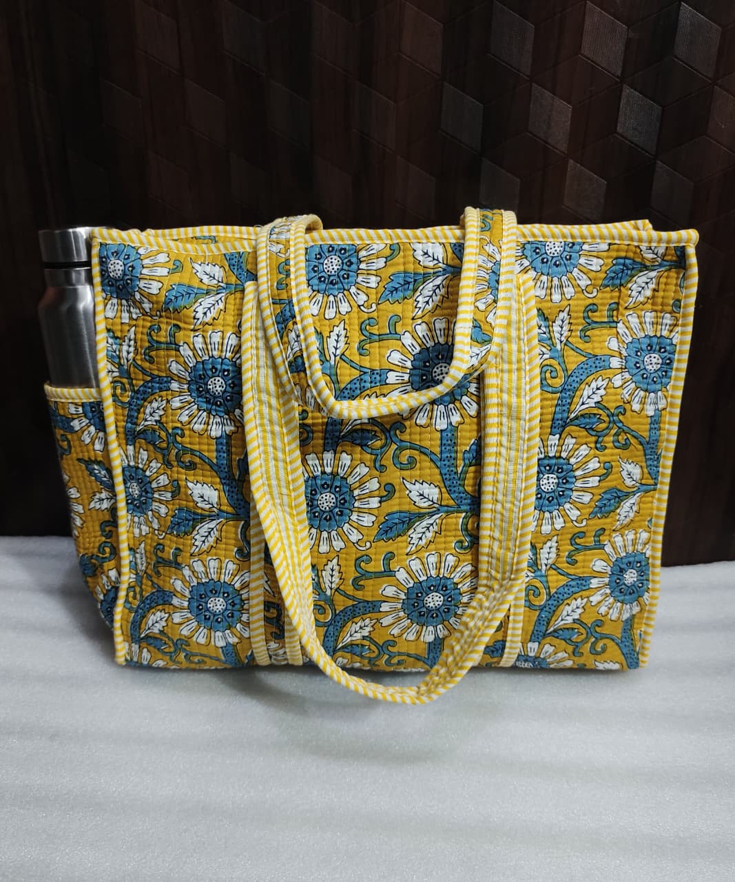 The Handloom Hold – Handblock Printed Quilted Tote Bag