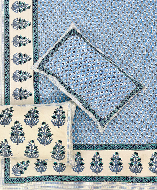 Crimson Sky Handblock Printed Bedsheet