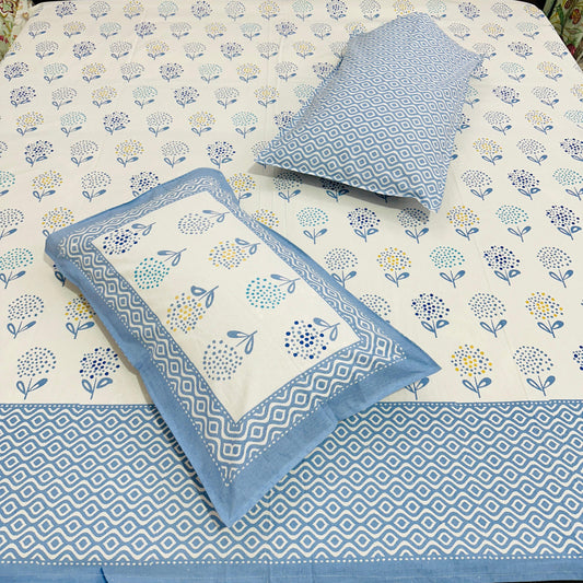 Sunset Glow Handblock Printed Bedsheet