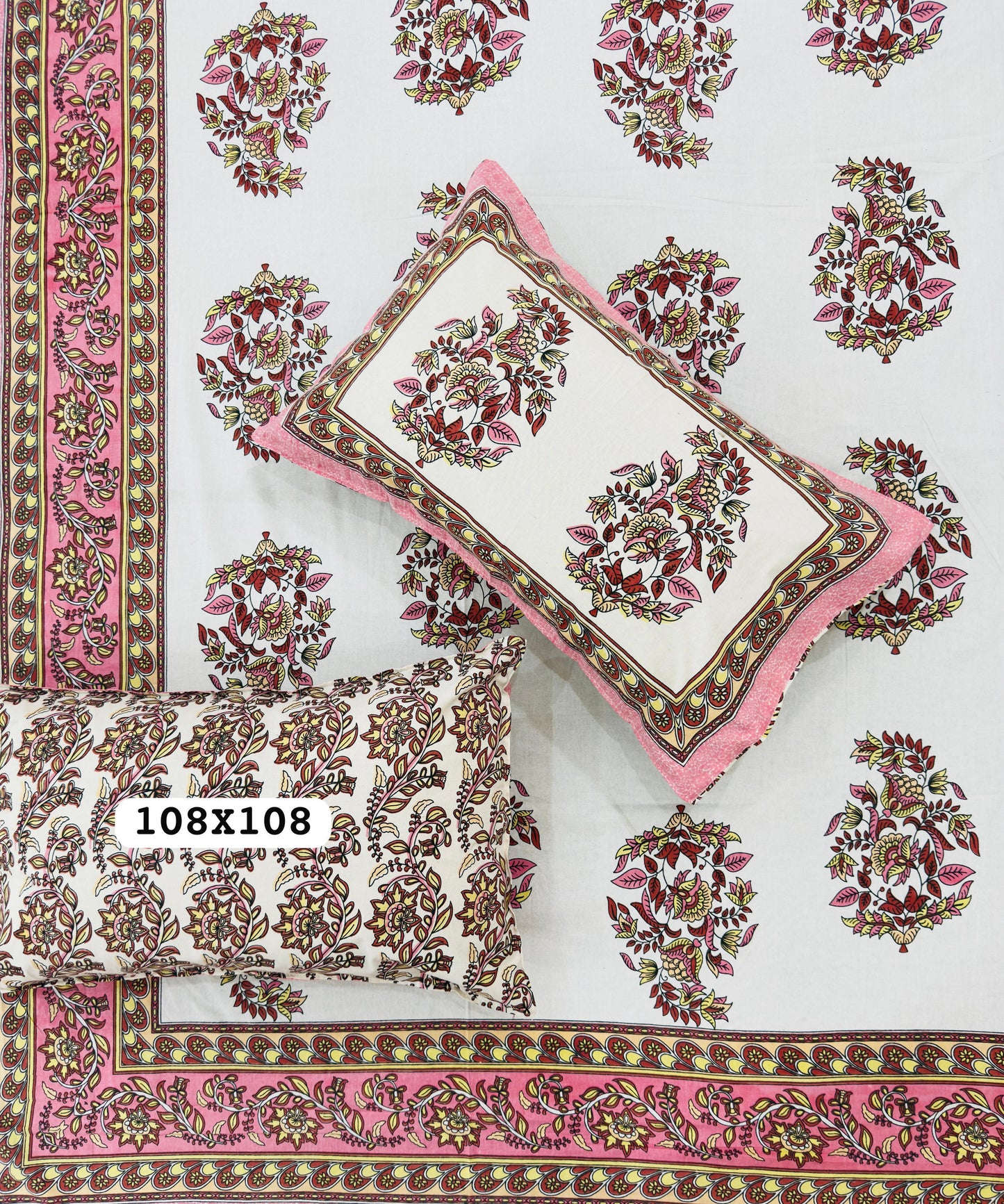Serene Whisper Handblock Printed Bedsheet