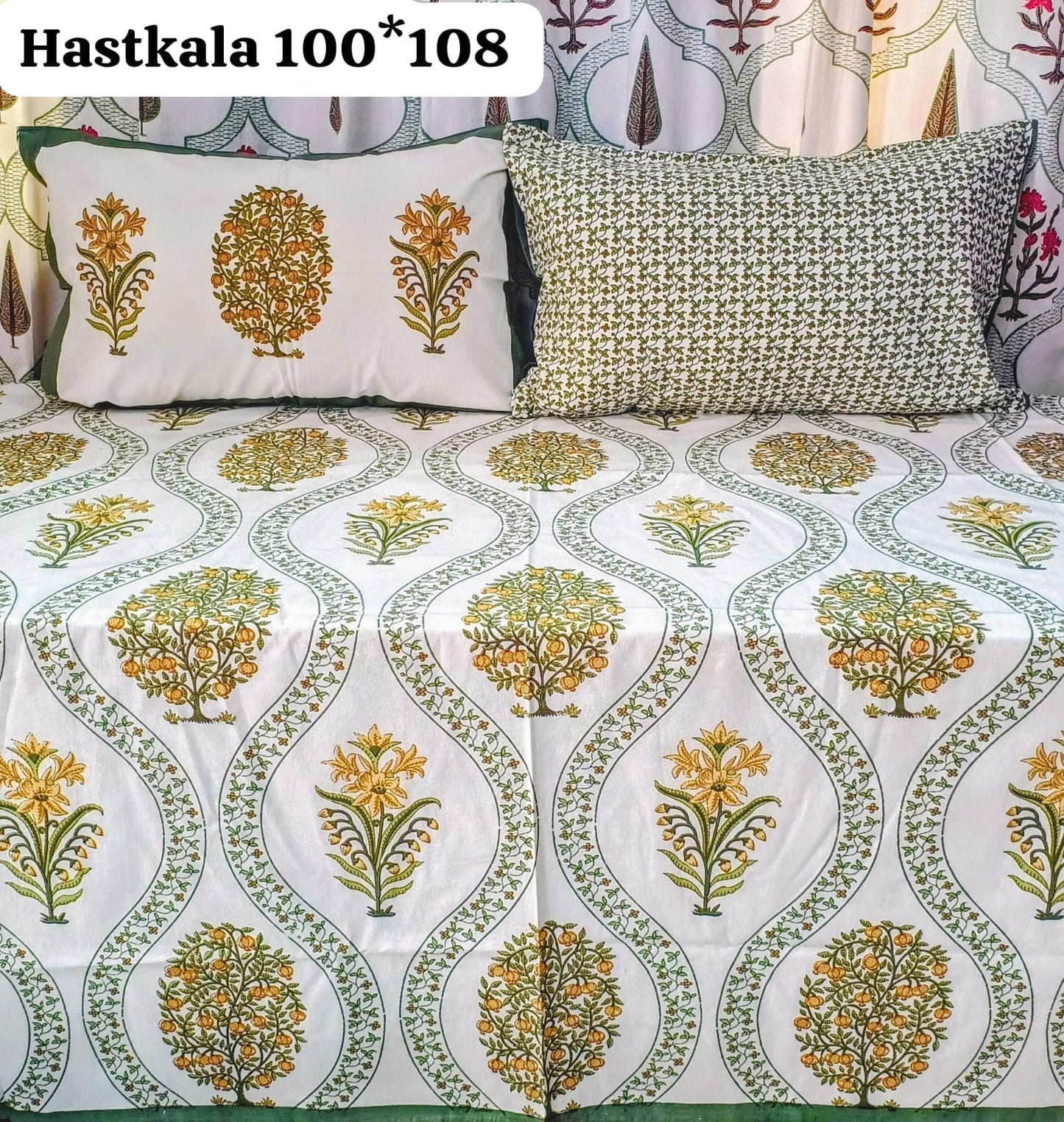 Sunset Melody Handblock Printed Bedsheet