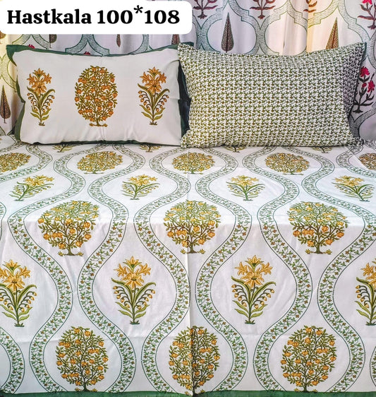 Sunset Melody Handblock Printed Bedsheet