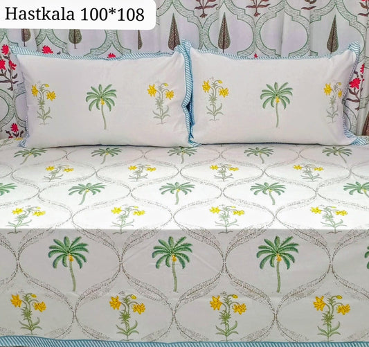 Regal Charm Handblock Printed Bedsheet