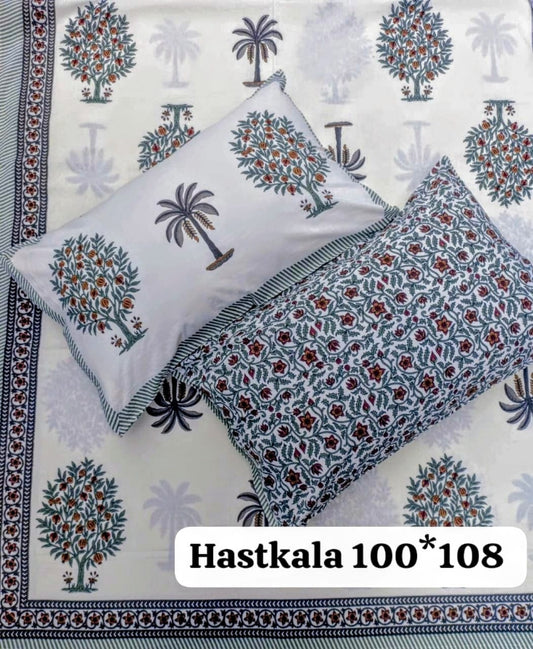 Vintage Grace Handblock Printed Bedsheet
