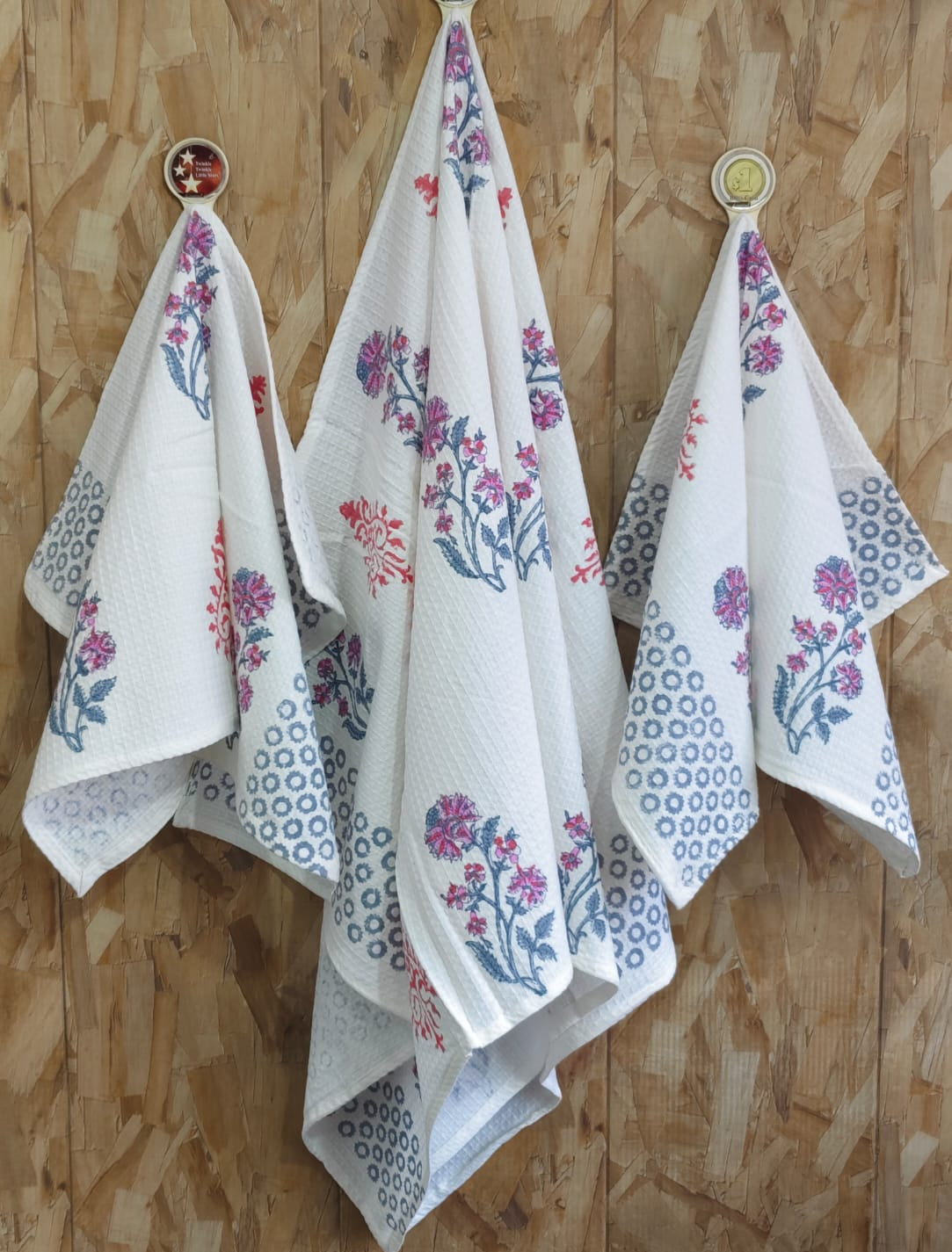 Maria - Handblock Printed Waffle Towel Set