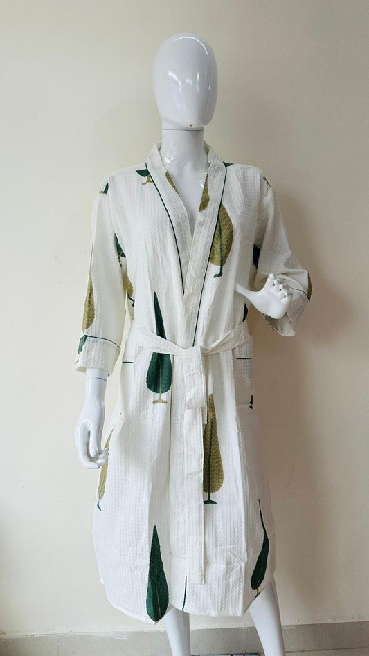 Neem Touch – Handblock Printed Unisex Bathrobe