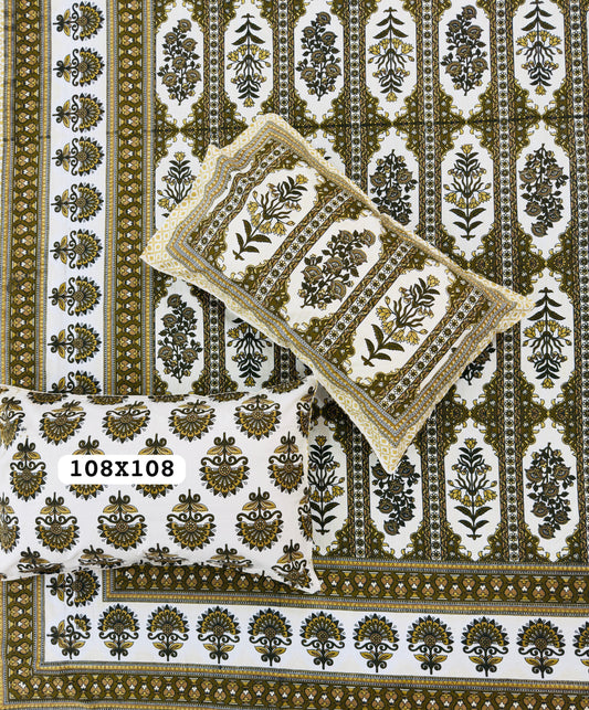 Dusky Rose Handblock Printed Bedsheet