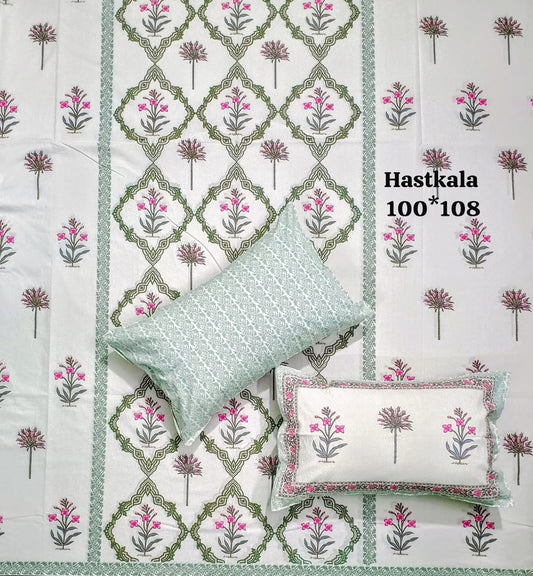 Lavish loom Handblock printed bedsheet