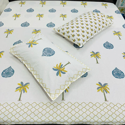 Velvet Dawn Handblock Printed Bedsheet