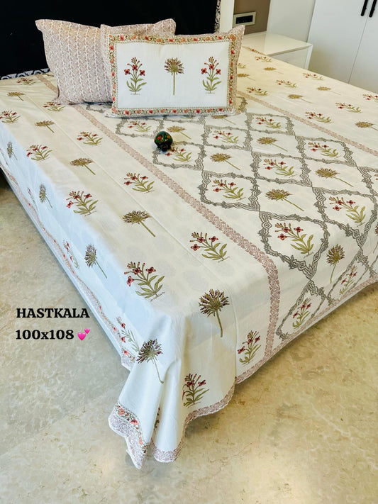 Komal Touch hand block printed bedsheet