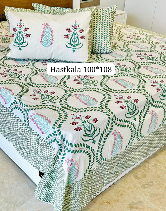 Twilight Glow Handblock Printed Bedsheet