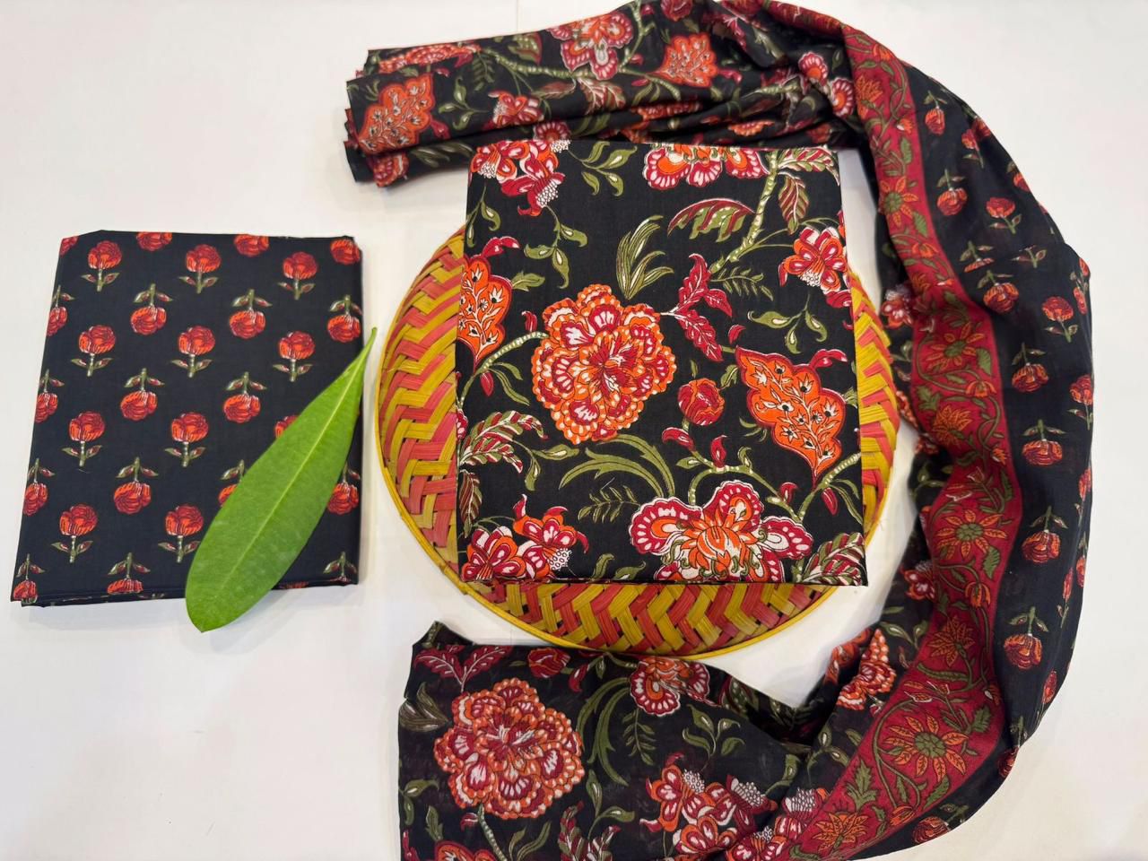 Mehek chhaap – Handblock Printed Cotton Suit Set with Mulmul Dupatta