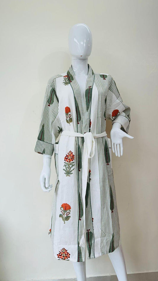 ThappaComfort – Handblock Printed Unisex Bathrobe