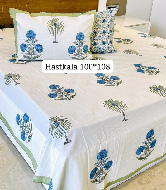 Golden Horizon Handblock Printed Bedsheet