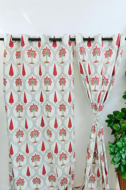 Saanjh Shades– Handblock Printed Cotton Curtain Set