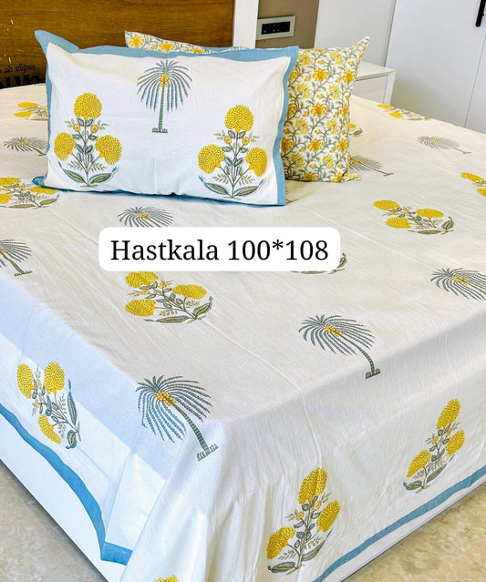 Gulnaar Handblock printed bedsheet