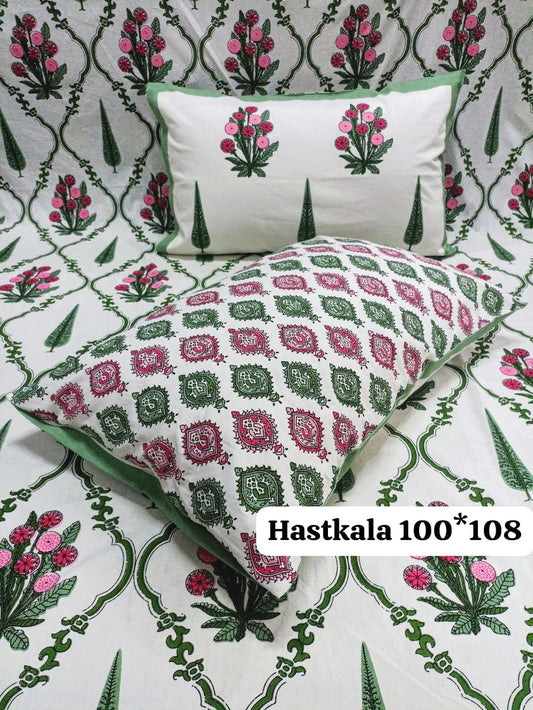Mystic Waves Handblock Printed Bedsheet