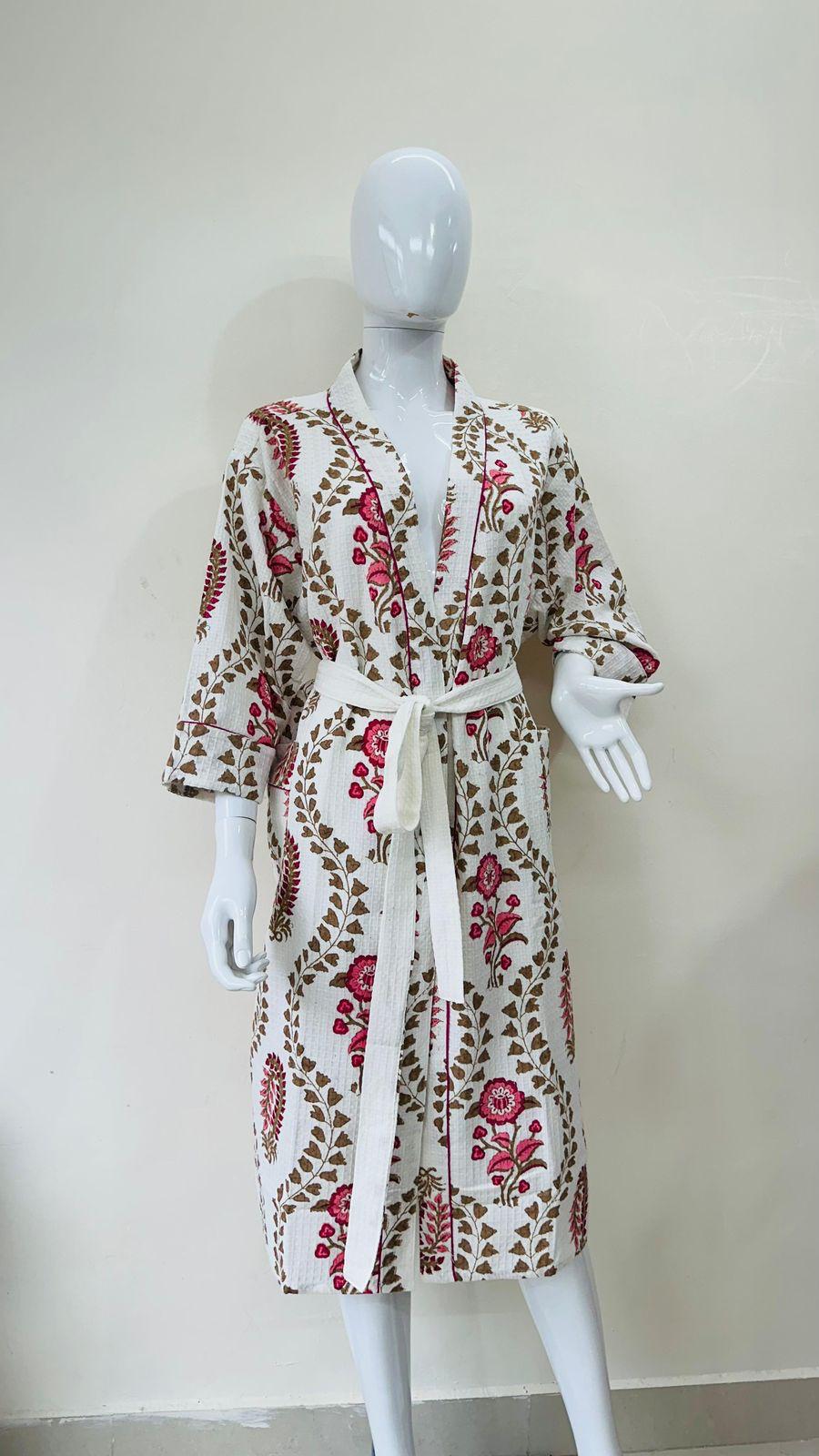 SutraCloud – Handblock Printed Unisex Bathrobe
