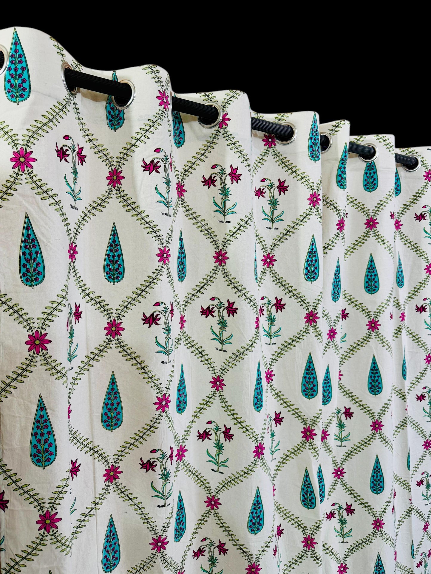 Panbagh - Handblock Printed Cotton Curtain Set