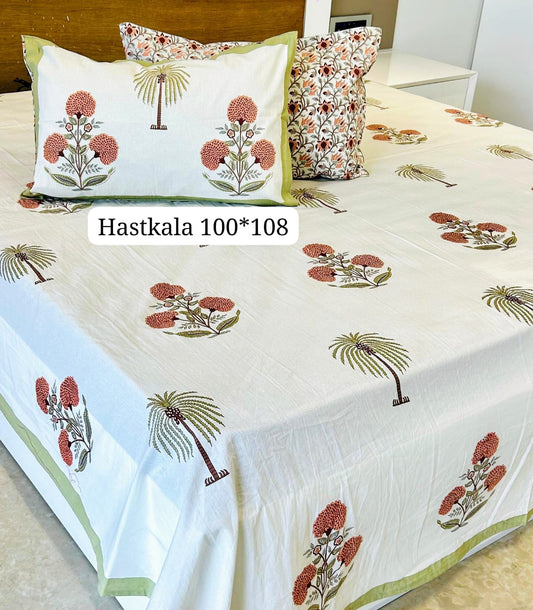 Golden Era Handblock Printed Bedsheet