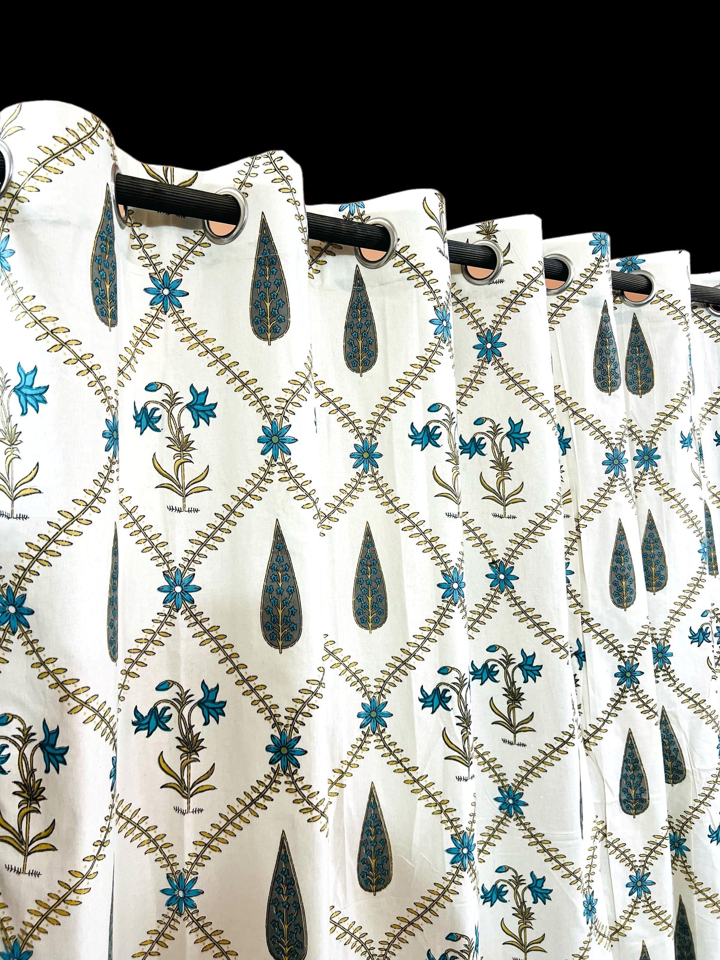 Patang Curtain - Handblock Printed Cotton Curtain Set