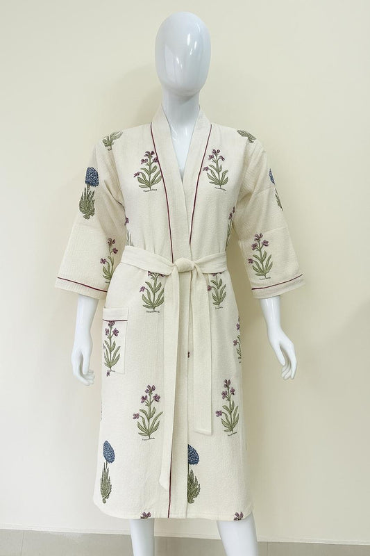 Kalamkari Khaas – Handblock Printed Unisex Bathrobe