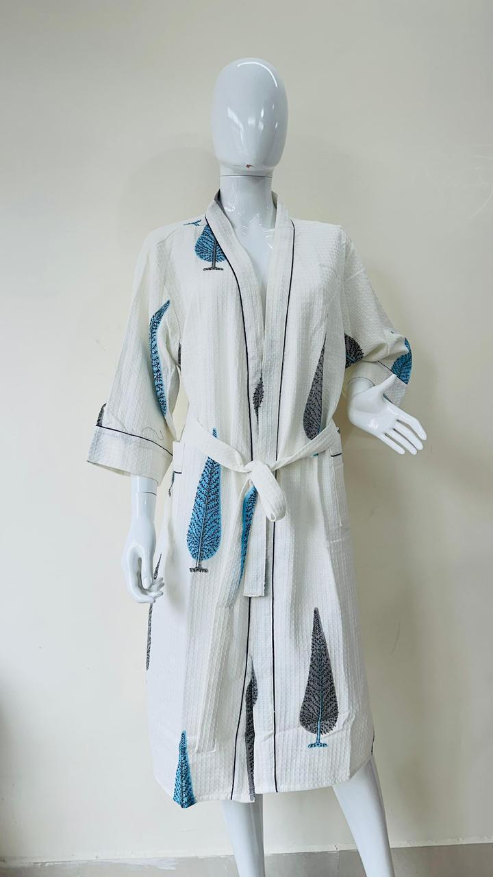 NiravVastra – Handblock Printed Unisex Bathrobe